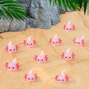 Summer Spring Gift 20 pcs Mini Resin Axolotl Slime Charm Axolotl, Tiny Animal Figurine Miniature Figures Garden Landscape Aquarium Dollhouse Ornament Potted Plants Decor DIY Crafts for Christmas Birthday Party