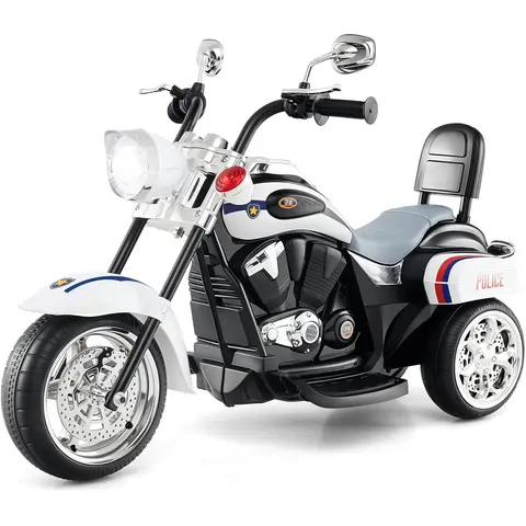 Costway Kids Motorcycle, 6V Battery Powered Ride on Chopper Motorcycle w/Horn, Headlight, 3-Wheel Stable Ride on Toys, Electric Toddler Motorcycle for Kids, Gift for Boys Girls,Christmas Festival Gift Black Friday Cyber Monday Gift Season BlackFriday