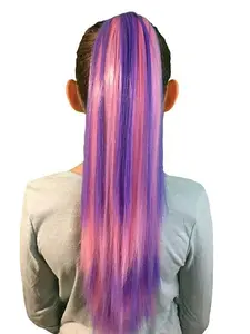 Bubble Gum Pink and Purple Kids Hair Extension