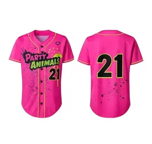 PartyAnimals #21 Baseball Jersey 3DVintage Streetwear Baseball Jersey - Casual Baseball Jersey Outfits - Unisex -  Trendy Baseball Jerseys