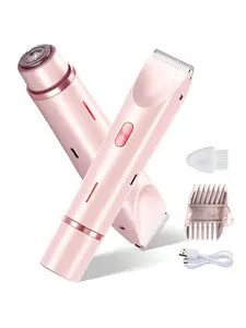 Women's 2-in-1 Electric Bikini Trimmer & Body Shaver - Single Item, Dual-Head Hair Removal Tool, Waterproof Rechargeable Wet & Dry Razor for Facial & Body Hair, Personal Grooming Essential, Shaver for Women