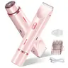 Women's Dual-Purpose 2-in-1 Electric Bikini Trimmer & Rechargeable Shaver Machine - Dual-Head Design, Waterproof Portable, Wet-Use, ABS Grooming Tool with Cleaning Brush, Fast Trimming, Smooth Finish for Facial & Body Hair Care (1 Unit)
