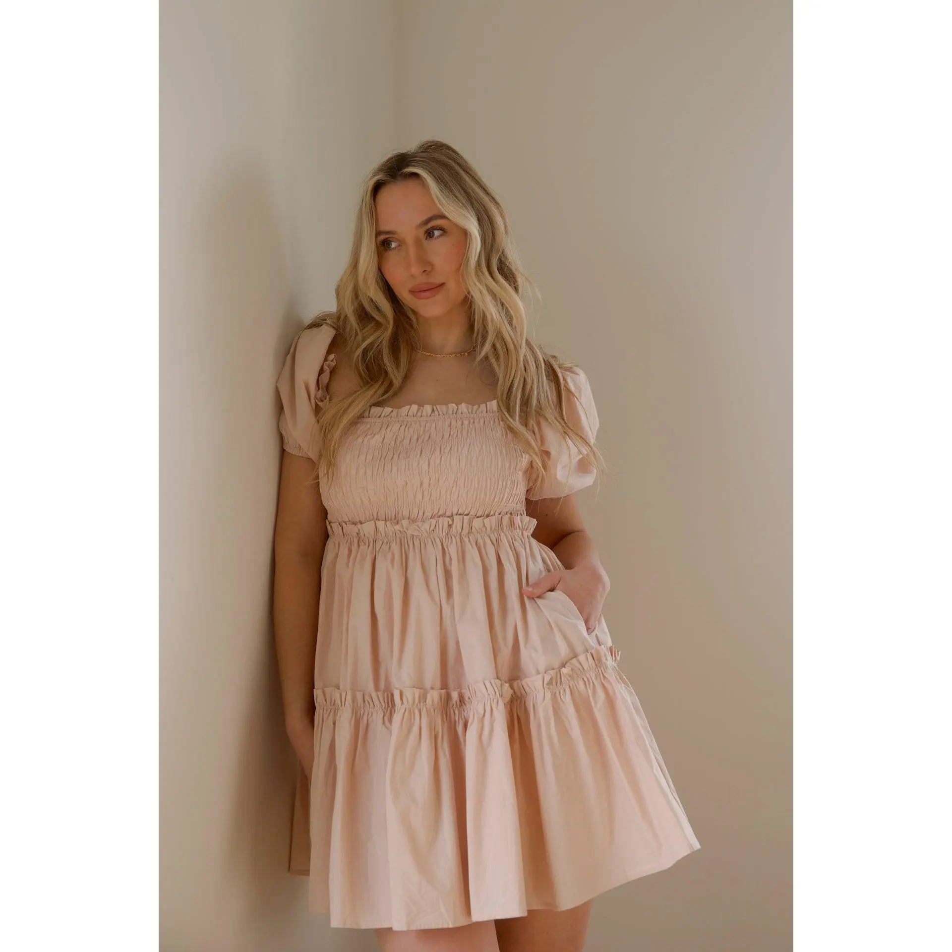 Laurent Pink Babydoll Dress