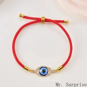 Women's Turkish Style Evil Eye Enamel Protection Charm Bracelet, Adjustable Braided Cord Bangle, Lightweight Stackable Spiritual Fashion Jewelry, Ideal Birthday & Daily Gift Accessory