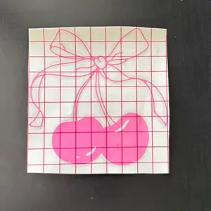 Cherry Coquette Decal - 4.5” x 4.5” Cherry Car Sticker with Pink Bows, Fun and Unique Decorative Sticker for Your Items