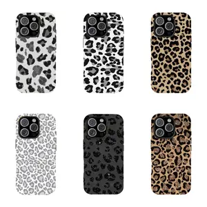 Leopard Print Pattern Case for iPhone 17 ProMax 16 16e 15 14 Plus 13 12 11 Air PlusShockproof Drop Protection Rugged DurableSilicone Cover