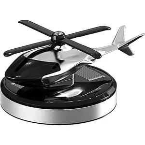 Helicopter Car Air Freshener Solar Powered Perfume Diffuser with 6PCS Cologne Fragrance Tablets Interior Decorative Accessories Smart Deodorizer For Men