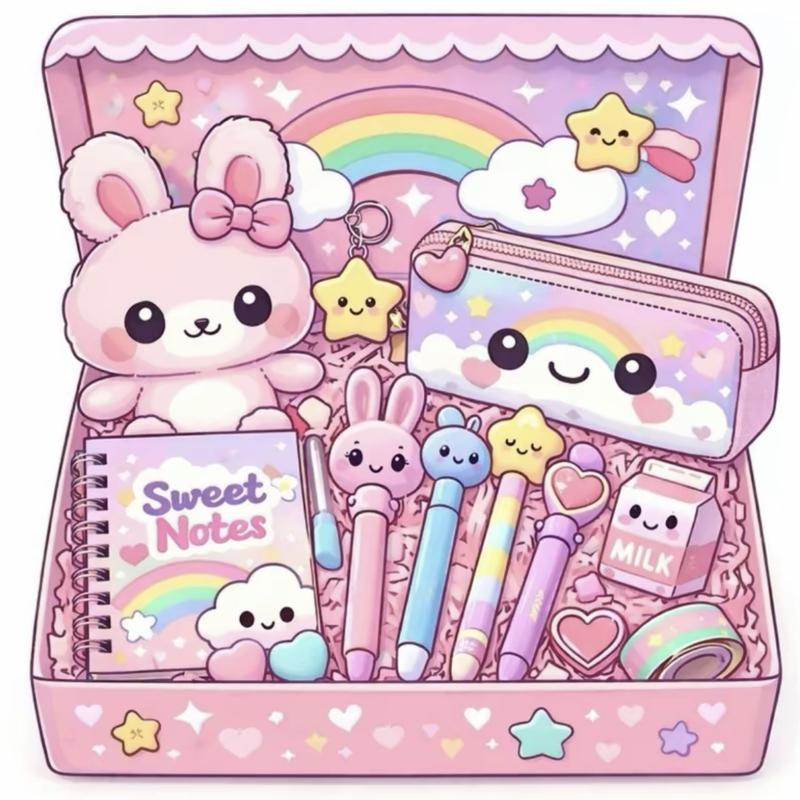 Commodity Box with Wallet Hair Tie ClawClips Hair Clip Necklace Earrings Press On NailHair Drying Cap Bracelets and Notebook