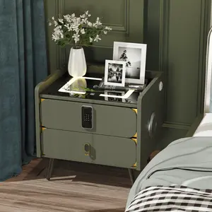 SecretGlow Base Modern All-In-One Hub with 3 Color Options, 15W Wireless Charging, Compact Design for Study Room & Bedroom, Secret Vault Ambient Sound System, Real Wood Frame & Leather Wrap