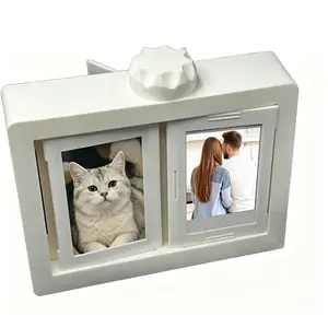 Modern Style White Rotating Photo Frame, Holds 24 Photos, Ideal for Home Decor Accessory, High Quality Frame, Perfect Christmas & Birthday Gift Upgrade