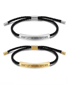 Dont Let The Hard Days Win/Remember Tube Bracelet Adjustable Hand Bradied Wrap Inspirational Bracelet for Women Men Best Friend Inspirational Jewelry