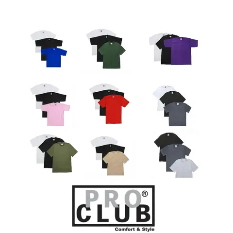 3 pack Pro club T-Shirts Casual Classic Crewneck Shortsleeve Cotton Top Original - add to your cart - buy now !