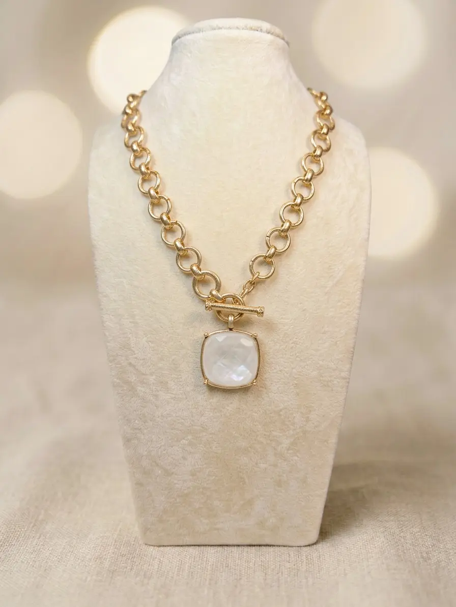 Classic Gold-Tone Jewelry & Accessory Gift Set for Women, 6-Piece Collection with Faux Pearl Details, 12 Rings, Floral Scarf & Velvet Scrunchie, Female, Heavy Link, Pearly Charm, Set Match