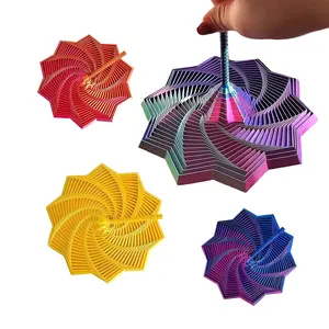 3D printed sensory-enhancing clown star model, visual illusion hexagon rotating spiral ornament, geometric design rotating screw, creative visual toy, desktop decoration, New Year and birthday office gift, Ornamental Fidget