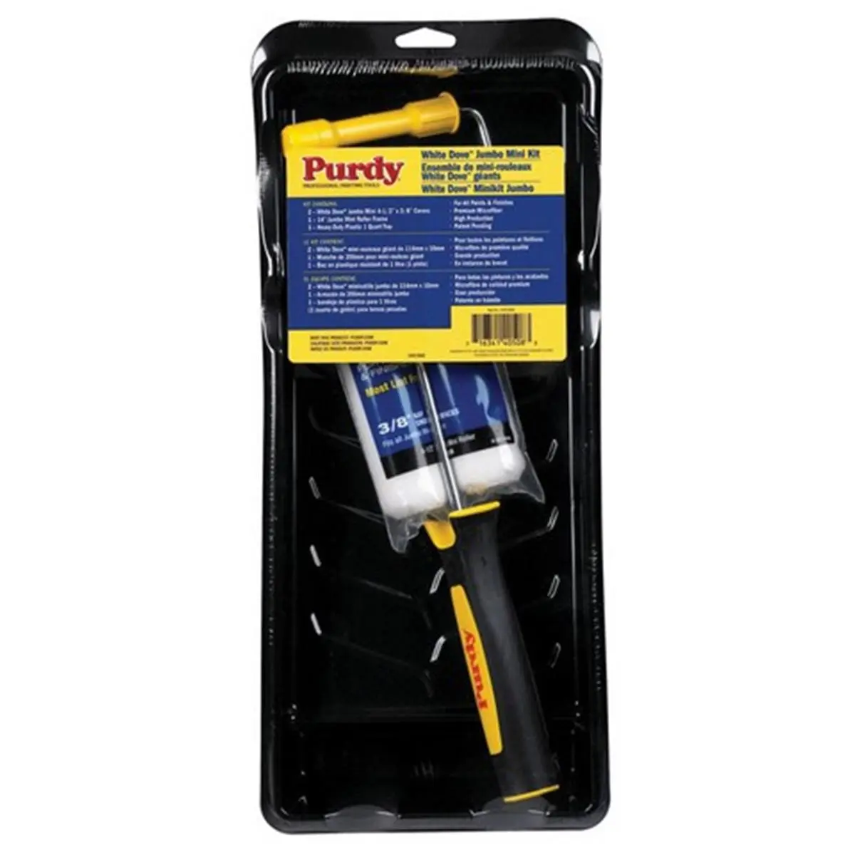 212 MAIN Purdy 14C810600 4.5 in. Heavy-Duty Paint Roller Kit - Frame, Jumbo-Mini Roller Covers, Plastic Tray for Multiple Paint Finishes, Roller Frame