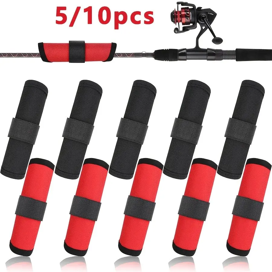 5/10 Pcs Fishing Lure Wraps for Safe Bait Storage, Fishing Tackle Organizer, Hook & Lure Protectors with Hook and Loop Fastener, Essential Fishing Accessories, Fishing Supplies