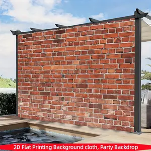 Red Brick Wall Background Banner - Realistic Brick Texture Party Decoration, Polyester Fabric Suitable for Wedding, Birthday, Anniversary, and Home Decoration, Indoor and Outdoor Decoration, Front Gallery, Courtyard, Garage, and Home Decoration