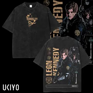 Resident Evil 2 Remake T-Shirt Leon Kennedy RPD Graphic, Vintage Acid Wash Apparel, Survival Horror Game Merch, Raccoon City Pullover, Unisex Cotton Top