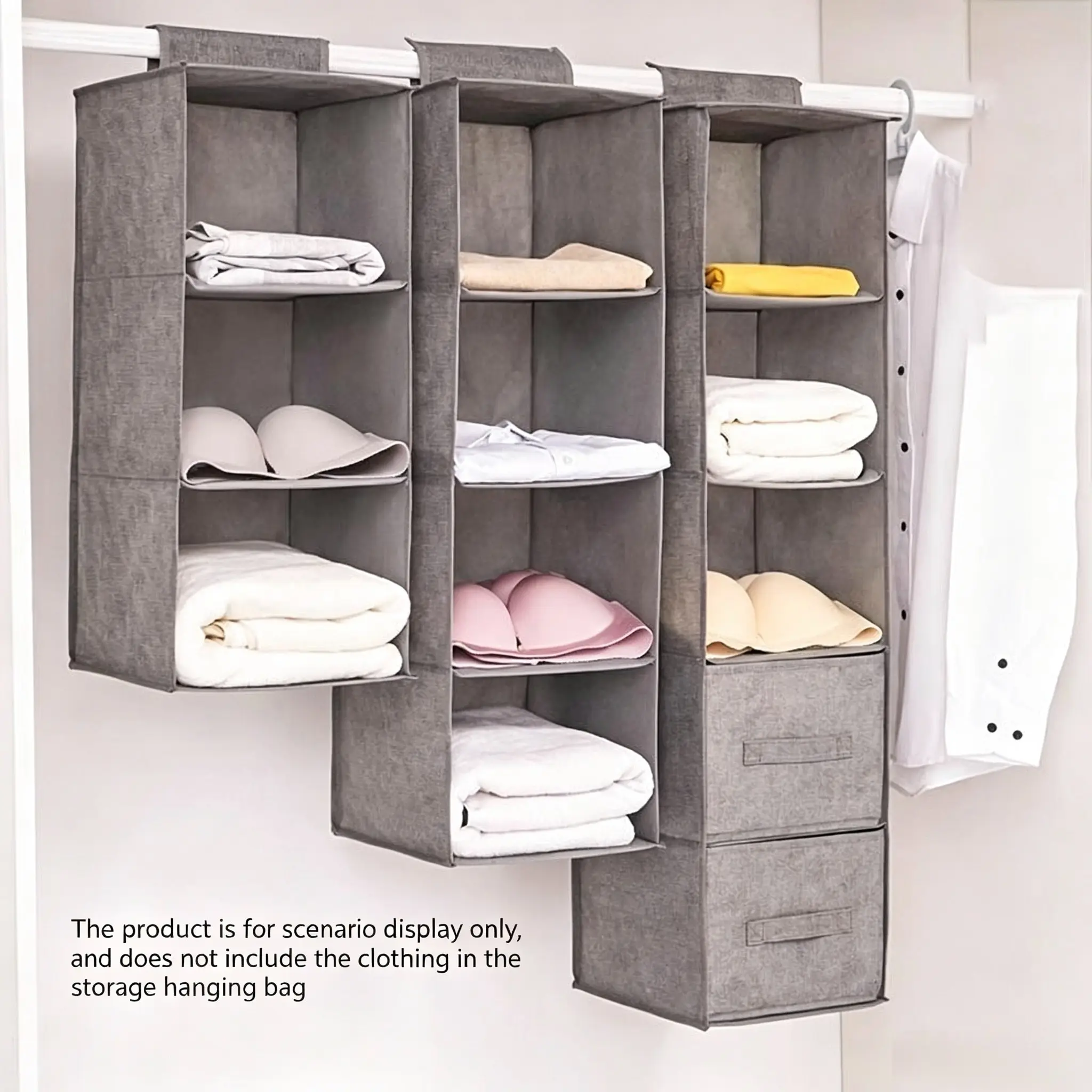 3-5 Layer Clothing Storage Bag, Garment Bag, Foldable Large Capacity Hanging Closet Organizer, Bedroom Space Saving Multi-Layer Dustproof Storage, Hanging Clothes Storage, Collapsible Closet Organizer
