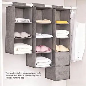 3-5 Layer Clothing Storage Bag, Foldable Large Capacity Hanging Closet Organizer, Bedroom Space Saving Multi-Layer Dustproof Storage, Hanging Clothes Storage, Collapsible Closet Organizer