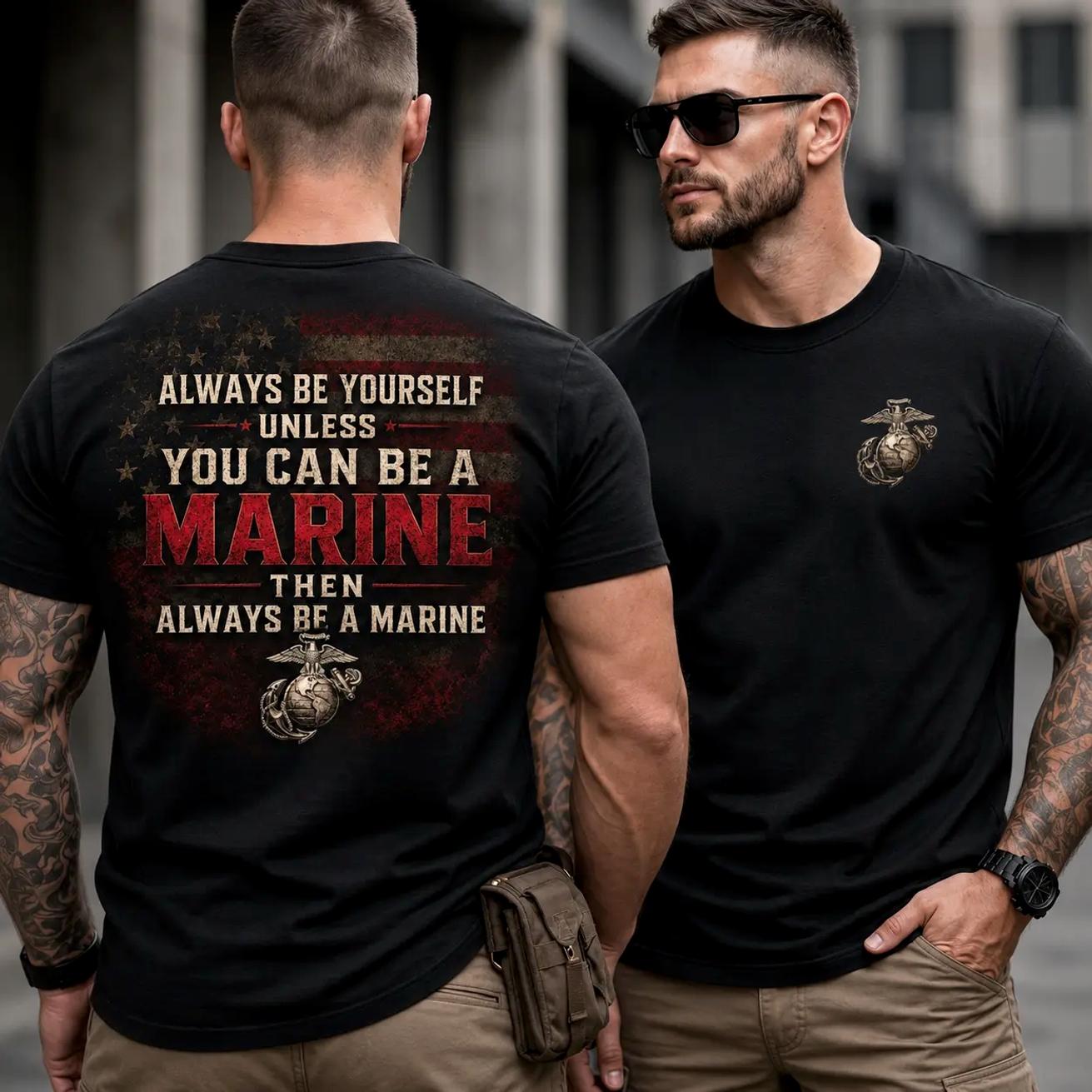 Men’s US Marine Veteran Apparel – Casual Menswear Round Neck Print T-shirt – Sweatshirt – Hoodie, Soft Breathable Fabric for Everyday Wear