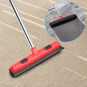 PetHairRemoverBroom for Carpets & Tile Floors - Erogonomic Handle Efficient Dual-Function Cleaning Tool for Household Use Compact & Practical Design for Effortless Hair Collection