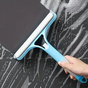 3-in-1 Glass Scraper with Sprayer & Scraper Attachments - Multi-Surface Window Cleaner for Shower Car Windshield Mirrors Ergonomic Yellow Handle Durable Plastic Bathroom & Home Cleaning Tool