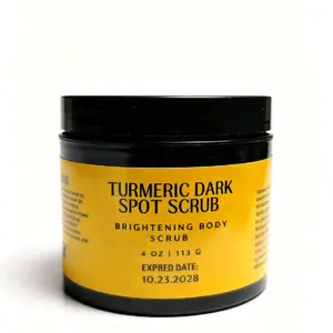 Tumeric Body and Face Brightenin Scrub -Helps with Acne, Dark Spots, Smooth Skin, Face Exfoliate Natural Handmade Scrub Body Care Gentle Body Wash Exfoliant