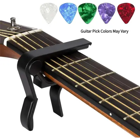 Guitar Capo,Capo for 6-String Acoustic and Electric Guitars, Bass,Mandolin, Ukulele, Black Guitar Capo, Black