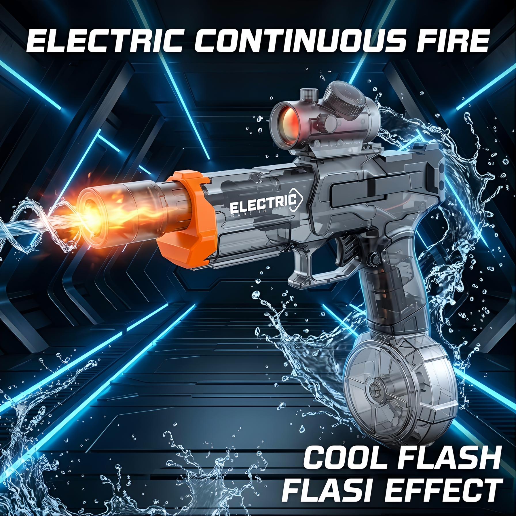 Transparent Electric Water Gun 2 Pack for Adults and Kids Light Up Automatic Squirt Gun Dual-Purpose Cool Watergun Large Capacity Summer Outdoor Beach Pool Party Toy Gift LED Lighted rechargable light-up Multicolor backyard game Transparent Electric Water Gun 2 Pack for Adults and Kids Light Up Automatic Squirt Gun Dual-Purpose Cool Watergun Large Capacity Summer Outdoor Beach Pool Party Toy Gift LED Lighted rechargable light-up Multicolor backyard game