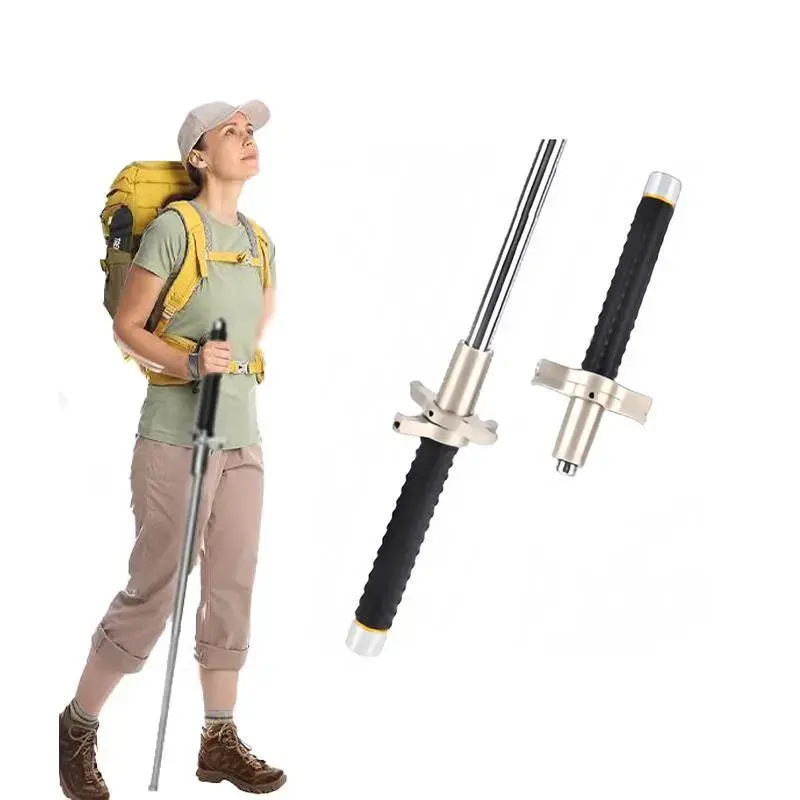 Lightweight Aluminum Foldable Trekking Poles - Height-Adjustable Quick Lock, Shock-Absorbing Non-Slip Grips, Sweat-Wicking Straps, Abrasion-Resistant All-Terrain Hiking Sticks for Camping, Backpacking, Men & Women