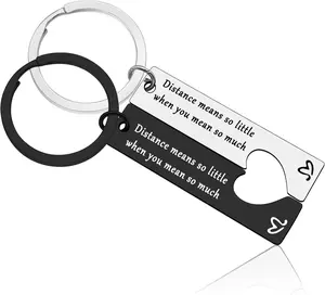 Anniversary Keychain for Boyfriend Girlfriend Couple Keychain Set for Him Her Long Distance Relationship Gift His and Hers Gift Going Away Present for Couple Valentines Birthday Present for Husband