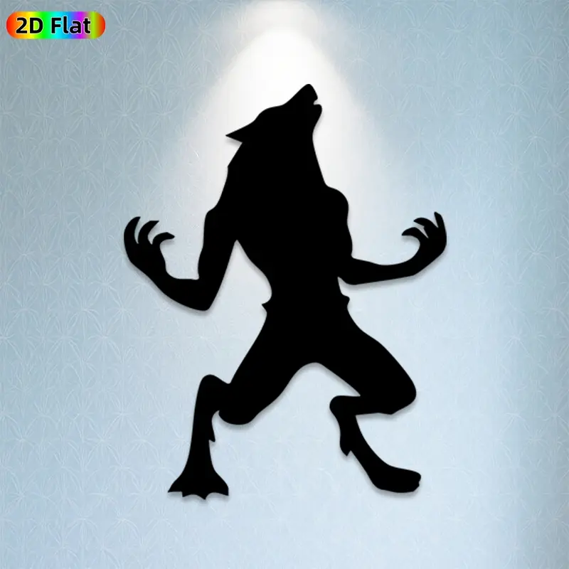 1pc Werewolf Metal Wall Art, Mysterious Werewolf Statue Mural, Ideal Gift for Halloween, New Year, Mythical Creature Decor Enthusiasts,  Perfect for Outdoor Fence & Indoor Living Room Wall, Unique Fantasy Home Accent