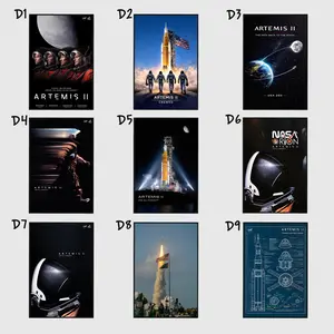[Poster_No Frame] Artemis II To The Moon And Beyond Poster, Artemis II 2026 Back to the Moon Poster - Retro Manned Lunar Mission Poster for Science Fans