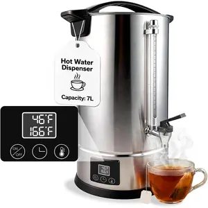 7L 304 Stainless Steel Electric Hot Water Dispenser Boiler Urn with Digital Temperature Control, Keep Warm & Boil-Dry Protection for Tea Coffee & Baby Formula