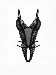 Shinyyep Lace Lingerie Set Crotchless Bodysuit Soft Floral Boudoir Outfit Summer Sleepwear for Women outdoorfun
