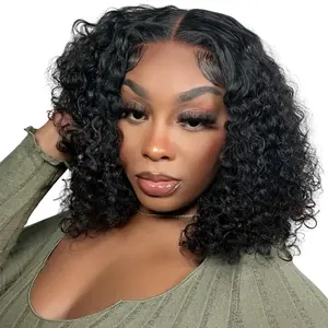 Msgem Hair 200% Density FULL 13X4 Lace Frontal Burmese Curly Human Hair Bob Wig Full Frontal 13X6 Lace Burmese Curly Wigs Human Hair Curly Bob Wig for Women Daily Wear #Dealsforyoudays