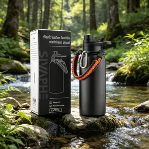 SIVAPHE Stainless Steel Insulated Water Bottle 32oz/1L with Durable Paracord Handle & Leak-Proof Spout Lid All-Season Insulation Rust-Resistant BPA-Free for Christmas Hikes & Ski Trips 128  water  bottle