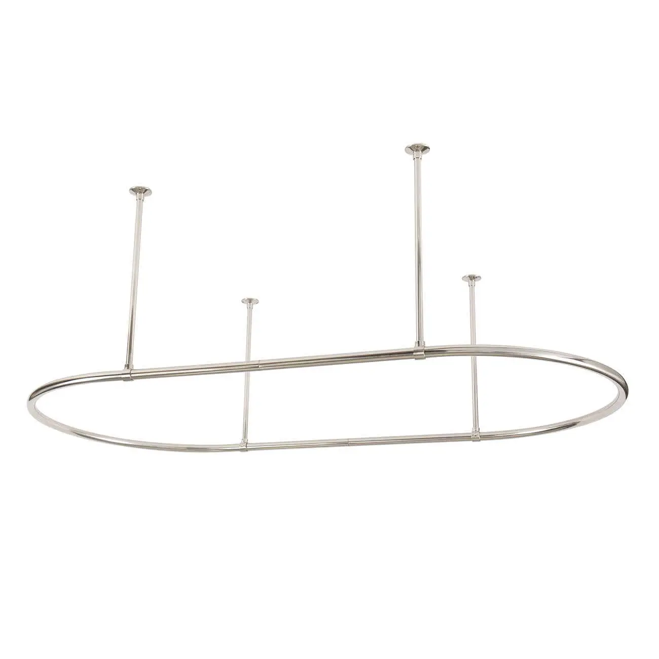 Clawfoot Tub Oval Shower Enclosure - 30 X 60 Inch Brushed Nickel
