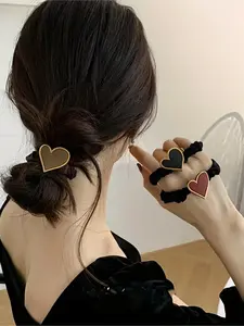 Minimalist Heart Design Hair Tie Set, 3-Piece Pack for Stylish & Secure Hold, Perfect for Everyday Use, Durable & Comfortable