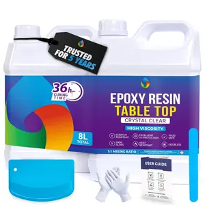 Table Top Epoxy  Kit 2 Gallon - Ultra Clear, High-Gloss, UV & Scratch Resistant Finish, Bubble-Free, Self-Leveling &  Safe.  For Countertops, Bar Tops, Tumblers &  Coating