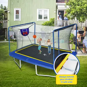 SkyBound 8FT x 12FT Rectangular Trampoline - ASTM Certified Rectangle Trampolines with Enclosure - Gymnastics Rectangular Trampoline for Kids - Max Load 1056 Lbs