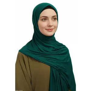 Premium Quality Cotton Jersey Hijab / Shawl | Dark Green
