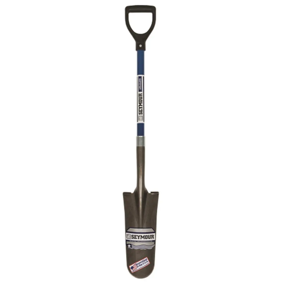 212 MAIN D-Grip Drain Spade Tool, Seymour Midwest S500 Model, 28 in. Fiberglass Handle, Poly Grip, Forward Step Design