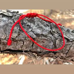 Red String Daily Bracelet - 6" Adjustable Length with Good Luck Faith Protection Symbol - Perfect for Everyday Wear