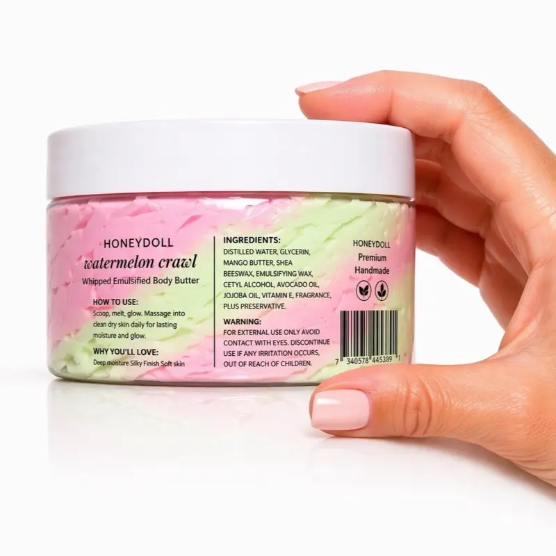 Watermelon Crawl Emulsified Body Butter - Hydrating Moisturizer - Body Care
