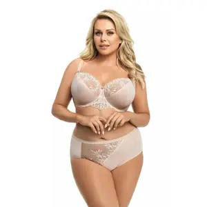 Underwire Bra Nicea — Beige & Pink Lace | Gorsenia