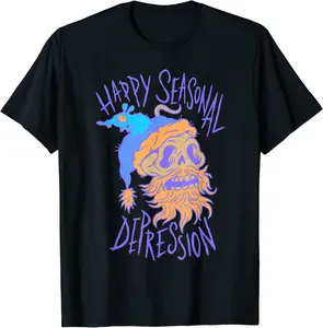 Alternative Clothes Goth Women - Happy Depression Christmas T-Shirt - Sabrinasmitl Shop 77B09MGFW4K7
