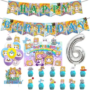 Lankyboxs Cartoon Game Theme Birthday Party Custom Decoration Banner Cake Balloon Baby Shower ﻿Children Photography Background