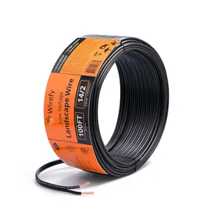 Wirefy 14/2 Low Voltage Landscape Wire 100 ft | Low Voltage Landscape Lighting Wire | Pure Copper | Outdoor Direct Burial | 14-Gauge 2-Conductor 100 Feet
